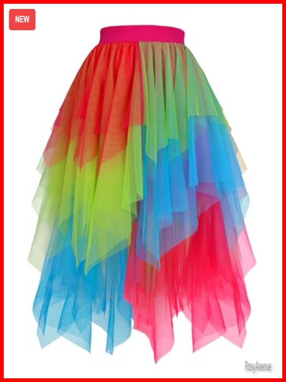 Women's Tulle Skirt Layered Midi A-Line Tutu High Elastic Waist